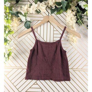 Brandy Melville Maroon Burgundy Ribbed Tank Top Cropped Size XS/S